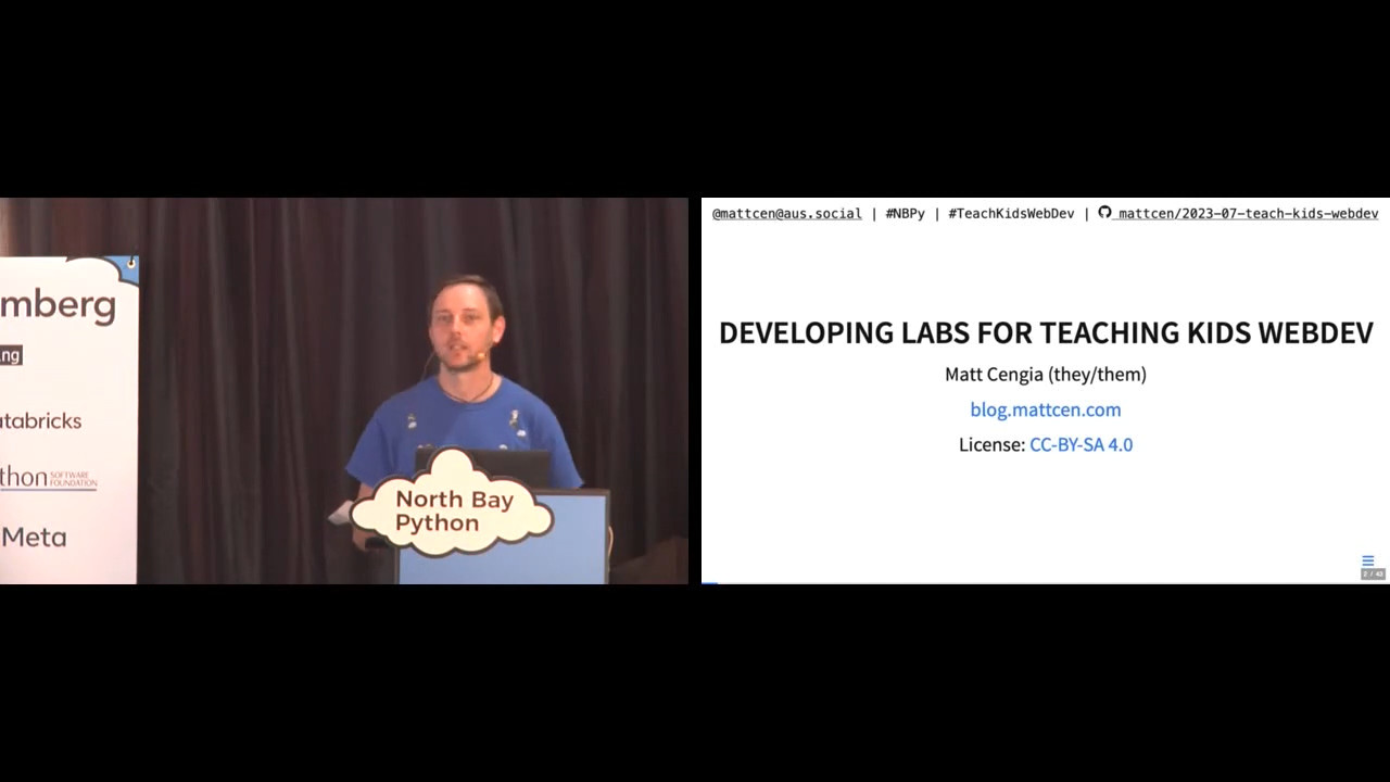 Developing Labs for Teaching Kids Webdev (North Bay Python) video